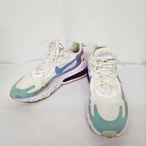 Nike Air Max 270 React Sneakers - White, Blue, Purple - Picture 2 of 12